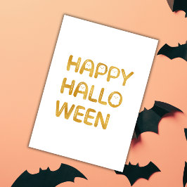 Gold Happy Halloween Card Karte
