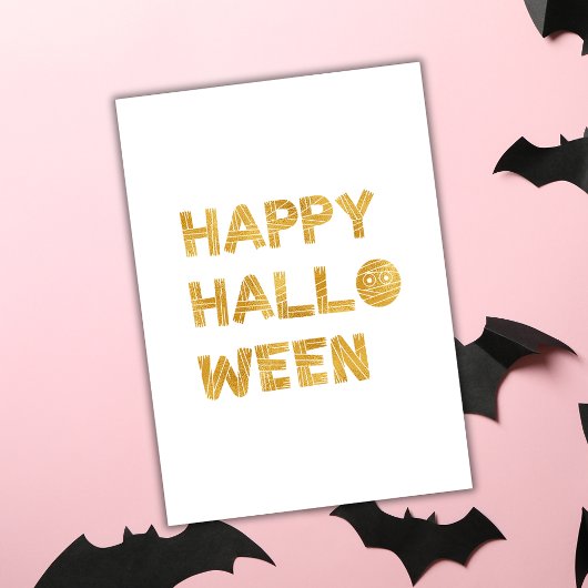 Gold Happy Halloween Card Karte