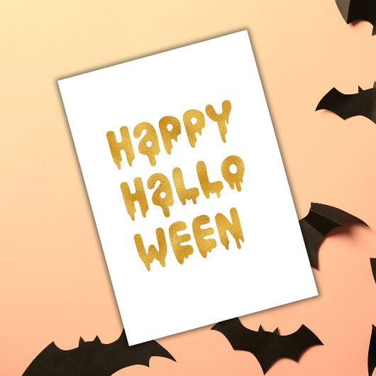 Gold Happy Halloween Card Karte