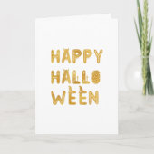 Gold Happy Halloween Card Karte (Vorderseite)
