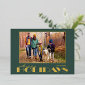 Gold Happy Holidays Foto Folien Feiertagskarte (Stehend vorne)