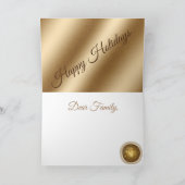 Gold Happy Holidays Karte (Innenseite)