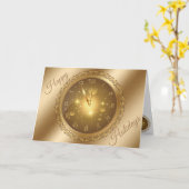 Gold Happy Holidays Karte (Gelbe Blume)