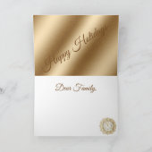 Gold Happy Holidays Karte (Innenseite)