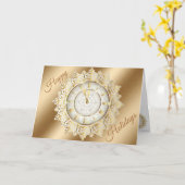 Gold Happy Holidays Karte (Gelbe Blume)