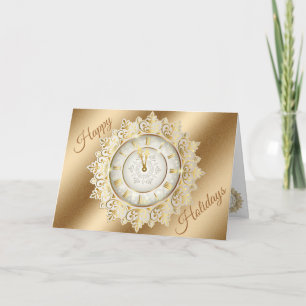 Gold Happy Holidays Karte
