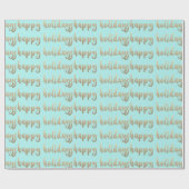 Gold Happy Holidays Script Pastel Mint Tiffany Geschenkpapier (Flach)