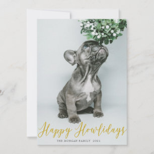 Gold Happy Howlidays ⎢ Foto Holiday Card Feiertagskarte