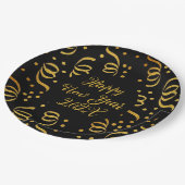 Gold Happy New Year Custom Wording Confetti Pappteller (Schrägansicht)