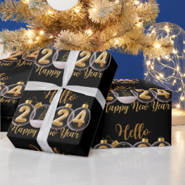 Gold Happy New Year Geschenkpapier