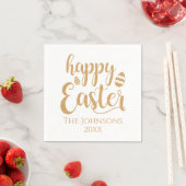 Gold Happy Osterurlaub Papier Napkins Custom Serviette (Beispiel)