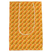 Gold Happy Thanksgiving Fall Geschenk Mittlere Geschenktüte (Rückseite)