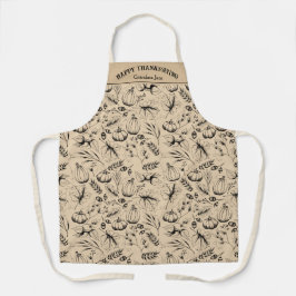 Gold Happy Thanksgiving Fall Harvest Custom Schürze