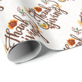 Gold Happy Thanksgiving Pumpkin Geschenkpapier (Rolleneckpunkt)