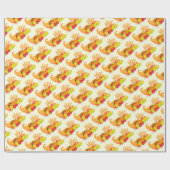 Gold Happy Thanksgiving Pumpkin Geschenkpapier (Flach)