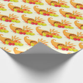 Gold Happy Thanksgiving Pumpkin Geschenkpapier (Ecke)