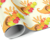 Gold Happy Thanksgiving Pumpkin Geschenkpapier (Rolleneckpunkt)