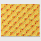 Gold Happy Thanksgiving Pumpkin Geschenkpapier (Flach)