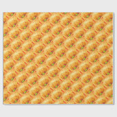 Gold Happy Thanksgiving Pumpkin Geschenkpapier (Flach)