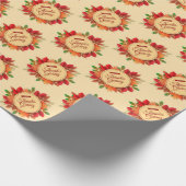 Gold Happy Thanksgiving Pumpkin Geschenkpapier (Ecke)