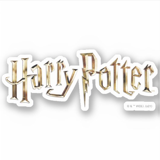 Gold Harry Potter Logo Aufkleber (Vorderseite)