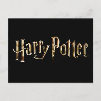 Gold Harry Potter Logo Einladungspostkarte