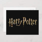Gold Harry Potter Logo Einladungspostkarte (Vorne/Hinten)