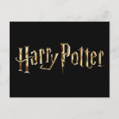 Gold Harry Potter Logo Einladungspostkarte (Vorderseite)