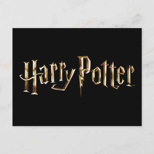 Gold Harry Potter Logo Einladungspostkarte (Vorderseite)