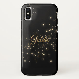 Gold hat schwarzes mit Monogramm elegantes in der iPhone X Hülle