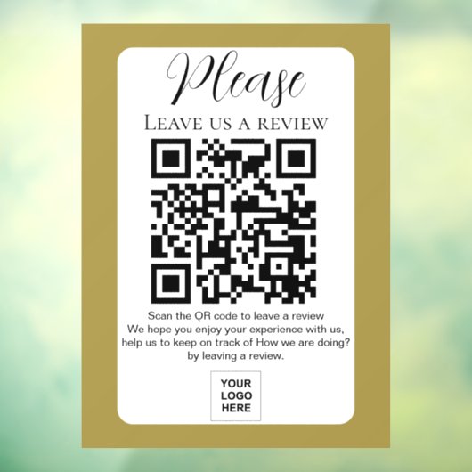 Gold hat uns einen QR-Code Verlassen Fensteraufkleber (Blatt 3)