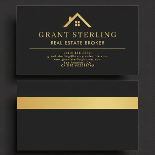 Gold Haus Immobilienmakler Schwarz Visitenkarte