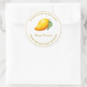 Gold-hausgemachte Mango-Reserven | weiß Runder Aufkleber (Tasche)