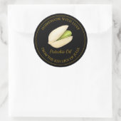 Gold-hausgemachte Pistachio-Öl-Label | Schwarz Runder Aufkleber (Tasche)