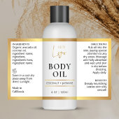 Gold Hautpflege Körperöl 4 OZ Kosmetische Flasche  Rechteckiger Aufkleber