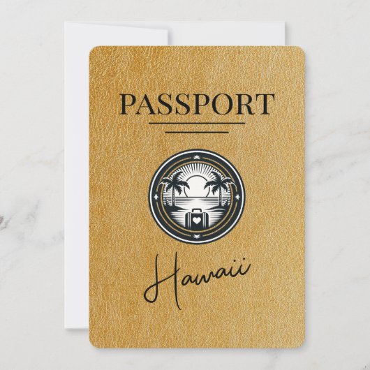 Gold Hawaii Pass Save the Date (Vorderseite)