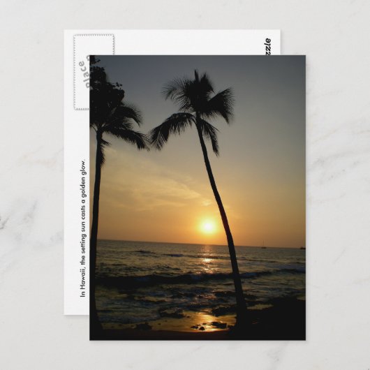 Gold Hawaiian Sunset Postkarte (Vorne/Hinten)