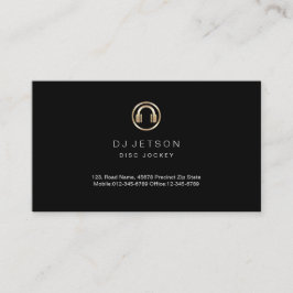 Gold Headphones Icon Disk Jockey Business Card Visitenkarte