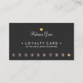 Gold Heart 10 Punch Salon Customer Loyalty Card Treuekarte (Vorderseite)