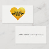Gold Heart / Arrow / Danke Visitenkarte (Vorne/Hinten)