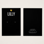 Gold Heart Black Earring Display Card (Vorne & Hinten)