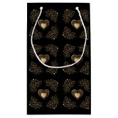 Gold Heart & Blätter Kleine Geschenktüte (Rückseite)