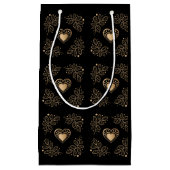 Gold Heart & Blätter Kleine Geschenktüte (Vorderseite)