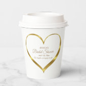 Gold Heart Brautparty Liebe Laghter Pappbecher (Rückseite)