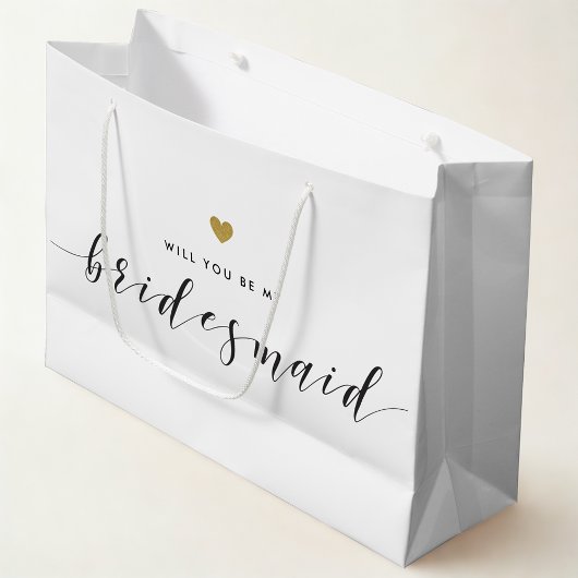 Gold Heart Bridesmaid Vorschlag Geschenktasche Große Geschenktüte