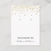 Gold Heart Confetti | Earring Display Card Visitenkarte (Vorderseite)
