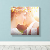 Gold Heart Confetti Hochzeitsfest Foto Leinwanddruck (Insitu (Holzboden))