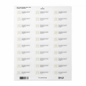 Gold heart crown monogram wedding return label (Vorne)