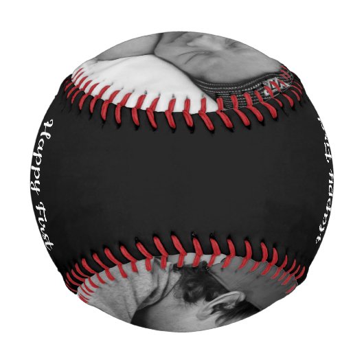 Gold Heart First Vathers Day BaseBall Keepake (Rückseite)