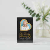 Gold Heart Foto Beerdigungskarte Visitenkarte (Stehend Vorderseite)